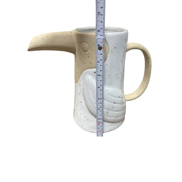 OpalHouse Toucan Bird Stoneware white tan pictcher SKU 9663 - Picture 7 of 11